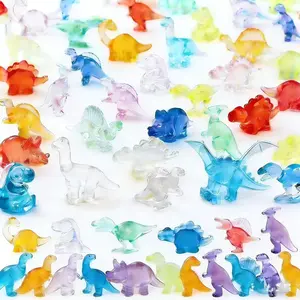 100 pcs Mini Dinosaur Figurines Cute Collectible Figurines random Styles Tiny Resin Dinosaurs Vase Fillers & Micro Decor