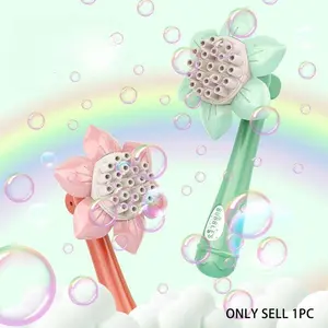 2 in 1 Cartoon Sunflower Bubble Fan, Handheld Bubble Machine Toy, Automatic Bubble Machine Toy, Outdoor Bubble Toy for Kids, Automatic Bubble Blower