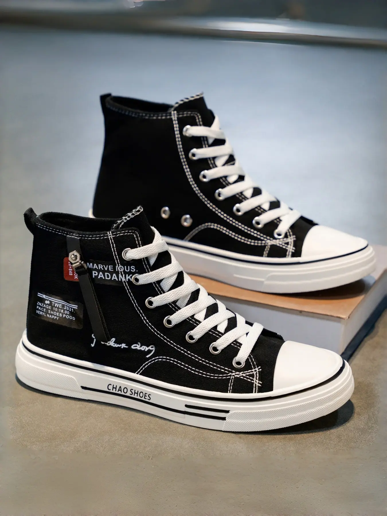 Men's Korean Style Summer New Wear-Resistant Breathable High Top Canvas Walking Shoes, Lace Up Trainers, Thin Board Shoes, Versatile Comfort Sport Casual Shoes, Sports Shoes, Sneaker, Sneakers Shoes