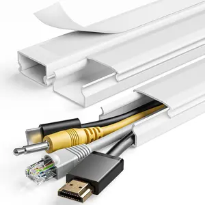 47 Inch Extension Cord Hider, 1 Count Cord Channel Cable Concealer, Extension Cord Cover for Wall, Easy Install Modern Cable Management System for 3-4 Wires, Cable Raceway Home Office