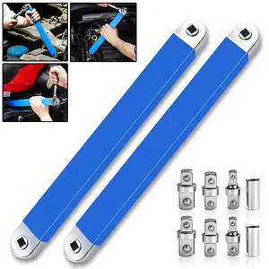 2PCS Impact Ready Offset Extension Wrench, Tight Reach Extension Wrench Set with 1/2" 1/4" and 3/8" Square Drive Adapters，Universal Extensions Wrench for Small Place Reach Fasteners