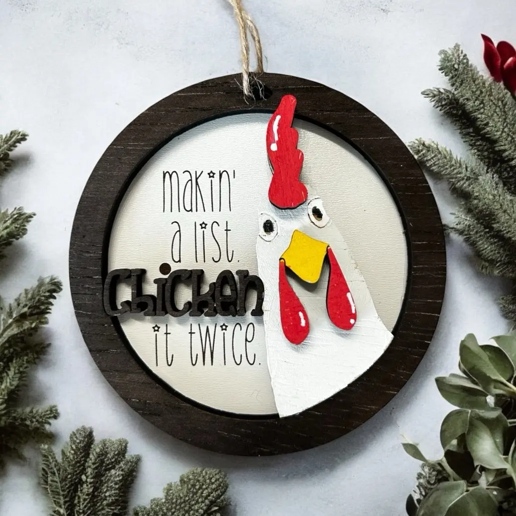 Funny Chicken Christmas Ornament - Festive Home Decorations