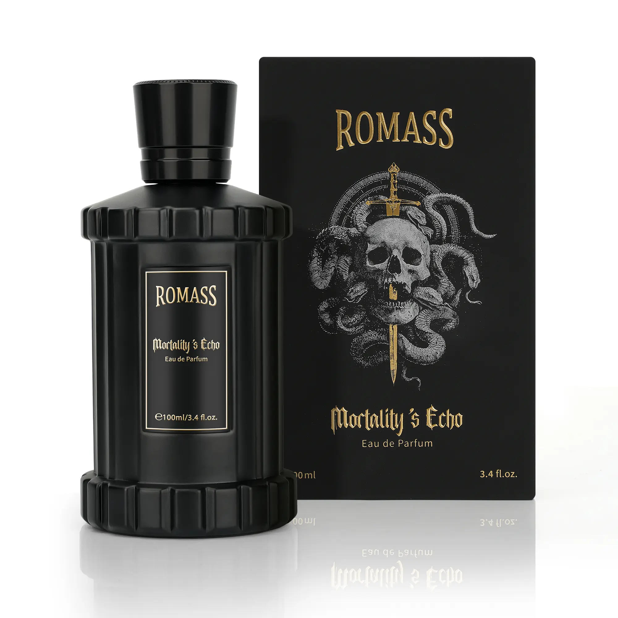 ROMASS Mortality’s Echo Luxe Perfume Unisex 3.4 oz 100 ml Long Lasting 8+ Hours with Rum Coffee Vetiver & Sandalwood Notes in Black Bottle #Summervibes summerwins