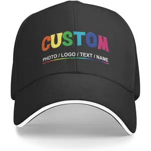 Custom Baseball Cap Personalized Hats with Your Text Logo Photo for Men Women Adjustable Classic Duckbill Caps,Unisex