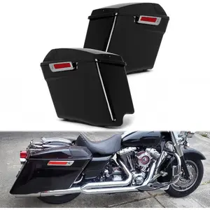 5'' Extended Saddlebags w/speaker lids Compatible with 1993-2013 Harley Davidson Road King Glide Electra Street Glide All Touring Models Stretched Hard Saddle Bags