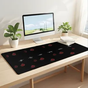 Large Desk Mat Black Naruto Akatsuki Cloud Symbol Pattern For Gaming And Office Use