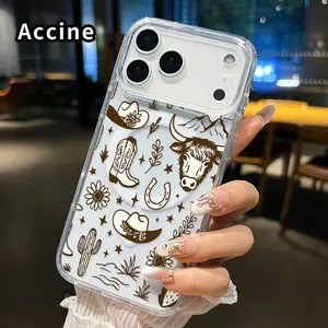 Western Dreamscape Pattern Magnetic Phone Case for iPhone 17 Pro Max 17 Air Anti-Yellowing Shockproof Lightweight Transparent Acrylic Large Hole Soft Cover Supports Wireless Charging