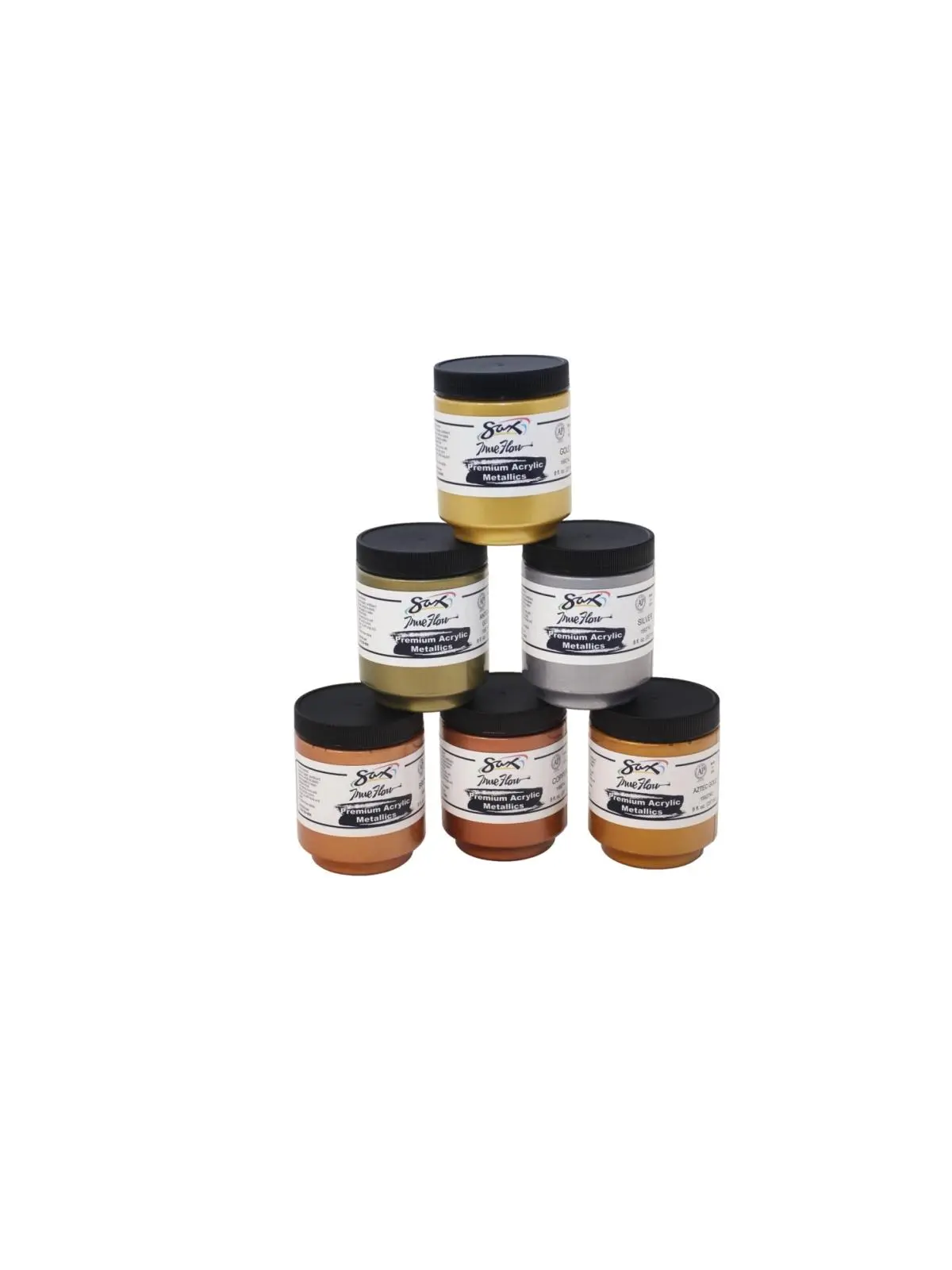 Heavy-Bodied Metallic Acrylic Paint Set, 6 x 8 oz Jars - Water-Resistant Formula with Superb Coverage & Brilliant Iridescent Finish for Creative Art Painting