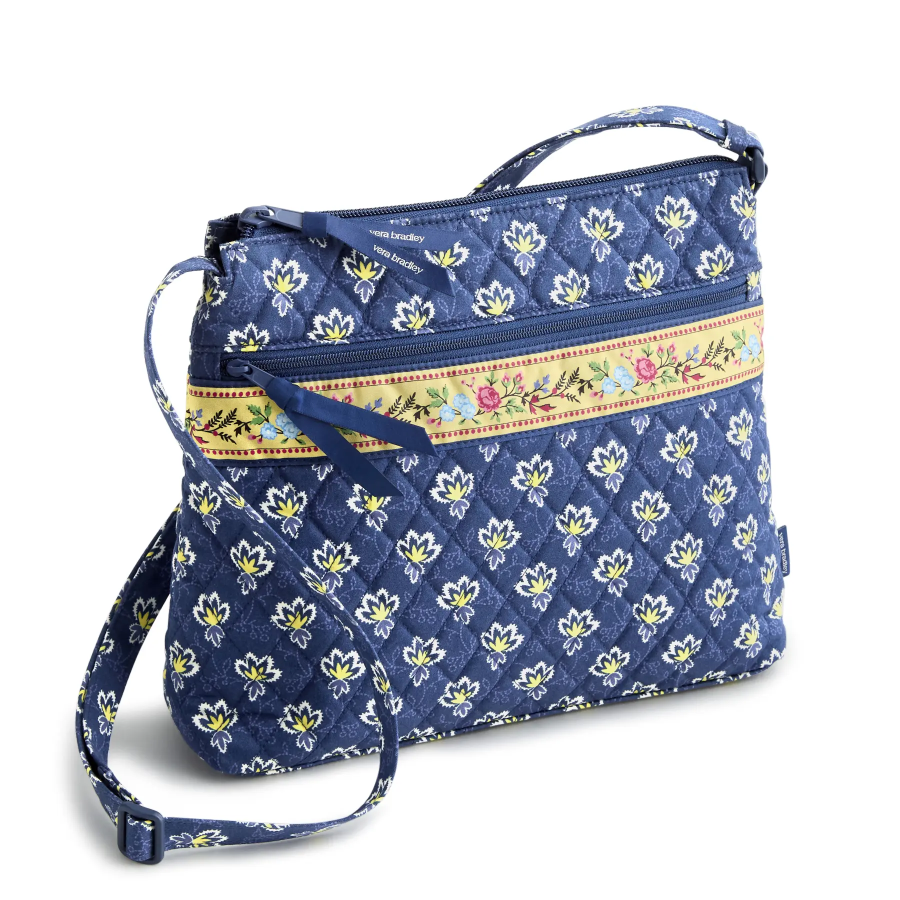 Vera Bradley Original Zip Hipster Crossbody Bag | Adjustable Shoulder Bag in Premium Cotton & Featherweight | Multiple Colors & Prints