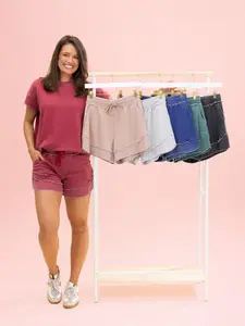 Lived In Curved Hem Drawstring Shorts by DD Design | S -3XL *Final Sale*