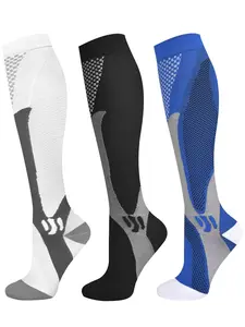 3 Pairs Compression Socks for Women and Men 20-30mmHg-Circulation Support Socks for Nurses, Running, Travel, Athletic