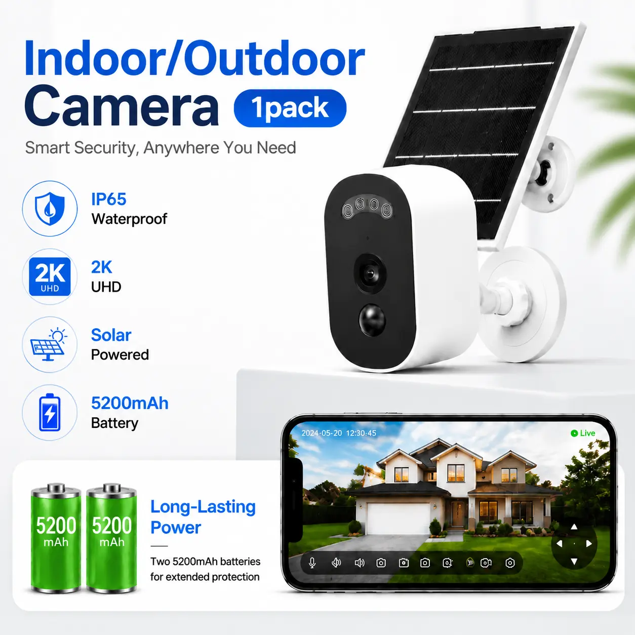 【JOOAN 2.5K Wireless Outdoor Security Camera】Indoor/Outdoor, Easy Magnetic Mount, Smart Garage Security Camera – HD Video,  AI Human Detection, IP66 Waterproof, Color Night Vision, Wi-Fi, Two-Way Audio,Smartphone Control Lens, Optional SD/Cloud Storage