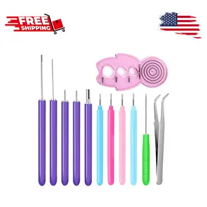 12 Pack Paper Quilling Tools Slotted Kit, Different Sizes