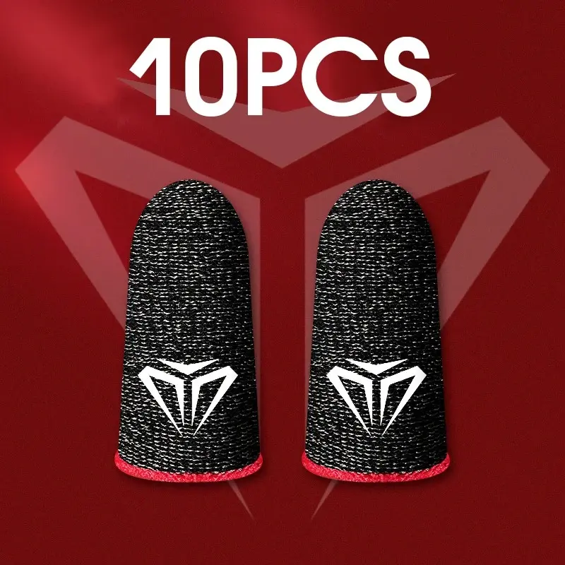 10pcs Mini Knitting Superconducting Fiber Gaming Finger Sleeves - Portable, Lightweight, Sweatproof, Anti-slip, Touch Screen, Breathable Phone Accessories for PUBG Gamers, Fingerprint-proof Aim Assist Gear