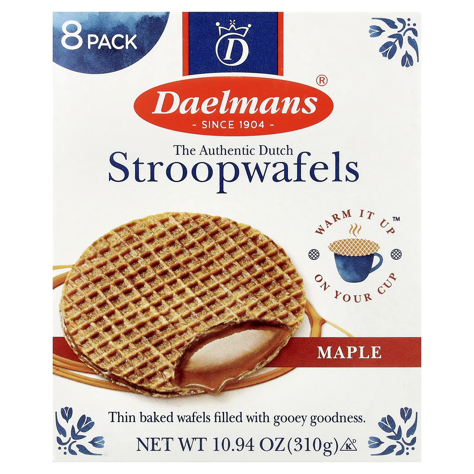 Daelmans Stroopwafels, Maple, 8 Waffles, 10.94 oz (310 g)