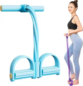 Fashion Puller Exercise 8 Tube Latex Resistance Device with Foam Handles Portable Yoga Stretching Rope for Home Gym Strength Training