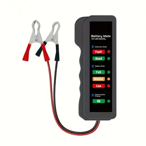 12V Car Battery Tester with 6 LED Lights, Digital Light Machine Tester for Cars and Motorcycles, Multifunctional Automotive Testing Tool