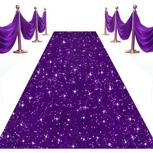 Purple Carpet Runner for Party Wedding Aisle Runners 2x15FT Sequin Aisle Runner for Wedding Ceremony Glitter Aisle Runner Rug Outdoor Carpet Runner for Wedding Bridal Shower Party Decorations
