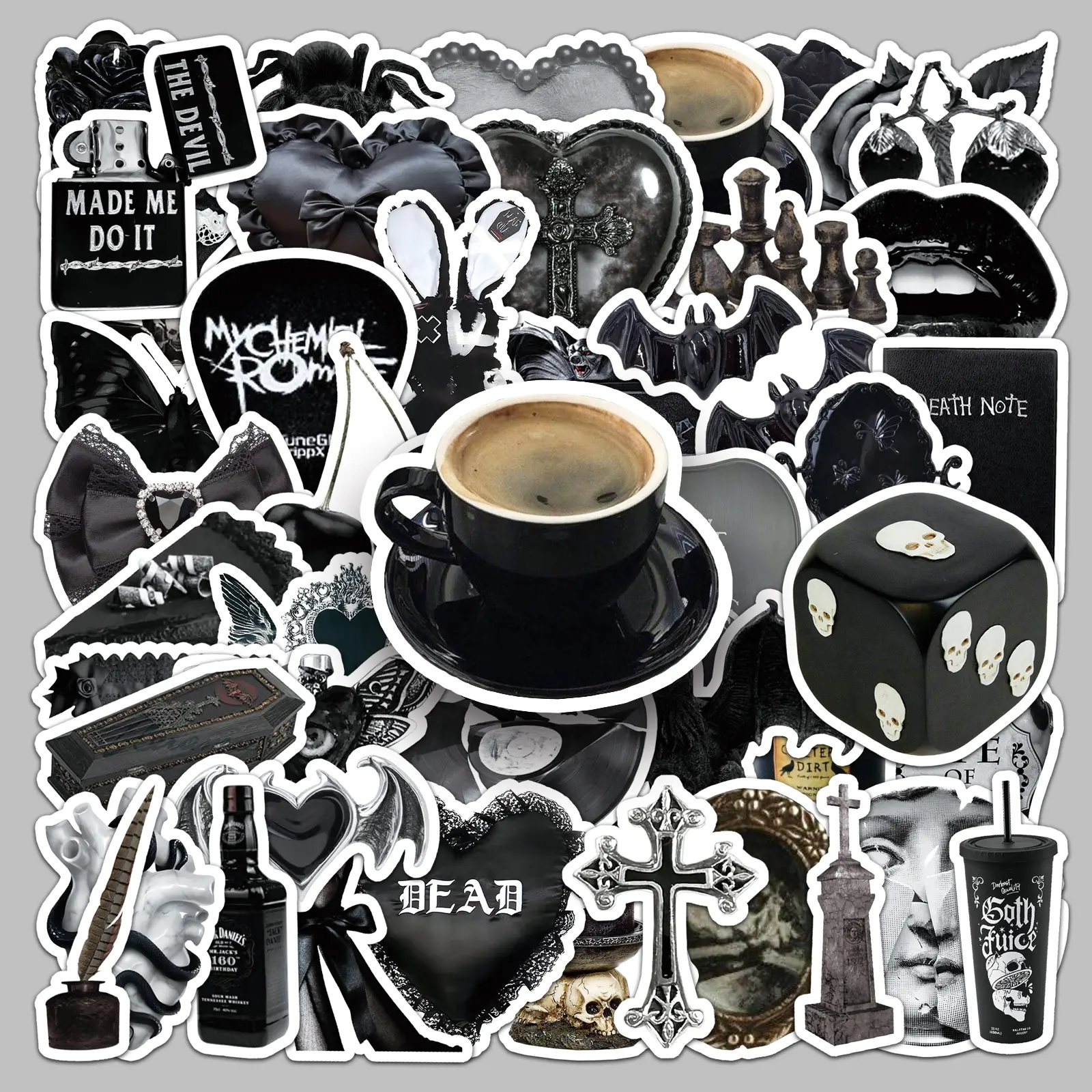 50pcs dark gothic personality cool cartoon sticker suitcase refrigerator creative water cup desktop phone case sticker