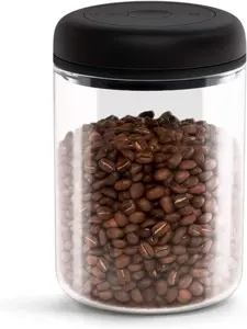 Fellow Atmos Vacuum Coffee Canister & Food Storage Container - 1.2 Liter Canister holds up to 16 oz of Coffee Beans - Airtight Food Storage Containers - Coffee Containers - 1.2 Liter - Clear Glass