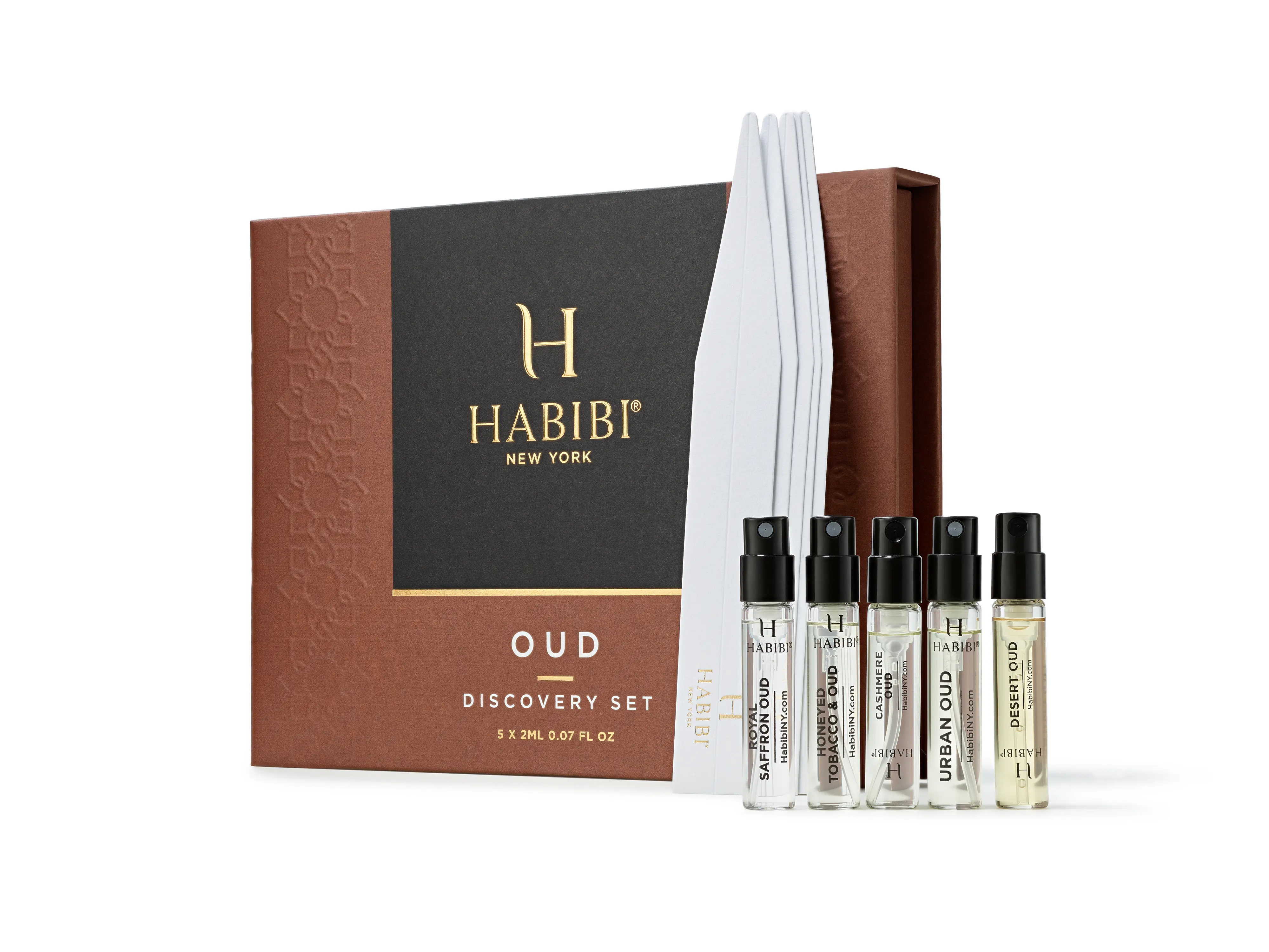 HABIBI NEW YORK Oud-Based Unisex Fragrance Discovery Set - Woody, Scented Perfume Gift Box Set for Adults, Gift Box Set Unisex Fragrance