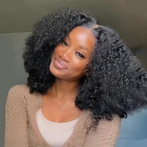 ISEE HAIR Wear Go Kinky Curly Glueless Wigs Human Hair 6*4 HD Lace Front Wigs Pre Plucked Tiny Knots Curly Glueless Human Wigs for Beginners Vacation Hair #Summervibes#ISEECrochetNewArrivals
