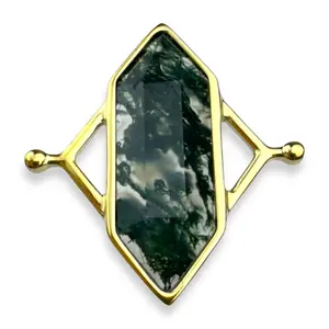 Moss Agate TwinPoint Crystal Element