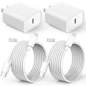 Charger Fast Charging, Fast Charger 2Pack Type C Fast Charger Block Plug Adapter 6FT USB-C to Lightning Cable Cord For iPhone14,iPhone13,iPhone13 Pro,iPhone12 Pro,iPhone12 Pro Max,iPhone11,iPhone Xs Max,iPhone XR,iPhone X,iPhone SE,iPad,AirPods
