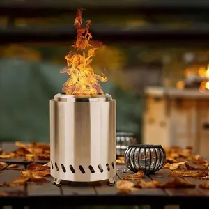 Portable Wood Stove Heater Factory Outdoor Camping Indoor Tabletop Gasifier Smokeless Fire Pit, Compact Portable Fireplace for Home & Camp Use