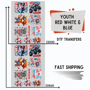 Youth Red, White & Blue | Premade DTF Transfer Gang Sheet For Graphic Tees