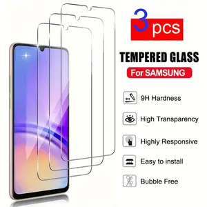 Tempered Glass Screen Protector, 3 Counts Anti-Scratch Phone Screen Protective Film, Phone Accessories Compatible with Samsung Galaxy A56 A16 A36 A55 A15 A35 A25 A26 A14 A34 A54 A13 5g A13 4g A33 A05s A06 A05, Cover