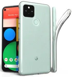 Case for Google Pixel 5, Clear Transparent See-Thru Flex Gel TPU Skin Slim Phone Cover for Google Pixel 5