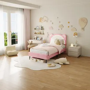 Pink Twin XL Upholstered Platform Bed Frame with Adjustable Headboard, LED Lights, Durable Metal Frame, Wooden Slat Support, 700 lbs Weight Capacity, No Box Spring Needed for Girls' Bedroom, Magical Bedtime Glow