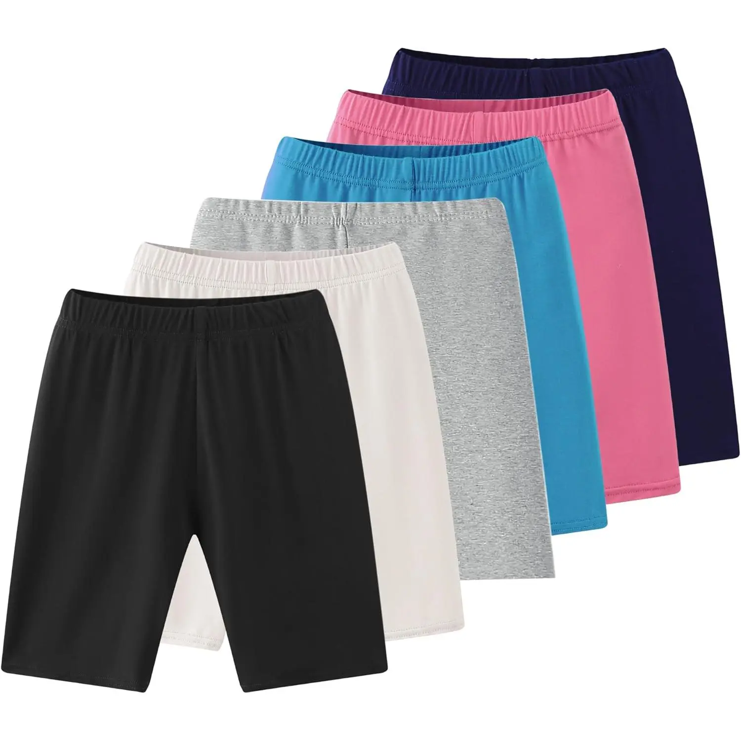 Girls' 6-Pack Compression Spandex Shorts for 4-12 Years - Athletic Wear for Gym, Dance, Yoga, Volleyball & Bike Riding | High Waist Stretchy Workout Shorts Perfect for Sports Activities and Fitness Training Girls' 6-Pack Compression Spandex Shorts for 4-12 Years - Athletic Wear for Gym, Dance, Yoga, Volleyball & Bike Riding | High Waist Stretchy Workout Shorts Perfect for Sports Activities and Fitness Training
