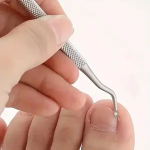Stainless Steel Ingrown Toenail Cleaner - Curved Nail Spoon for Deep Cleaning, Non-Slip Grip, Easy-to-Use Pedicure Tool