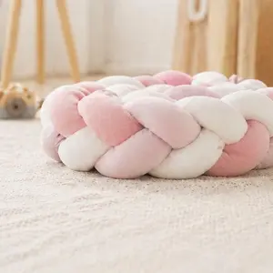 Handwoven Plush Pillow, Soft Knitted Cushion for Nursery Decor, Cozy Baby Room Accent, Flexible Pillow for Play Area (2m)