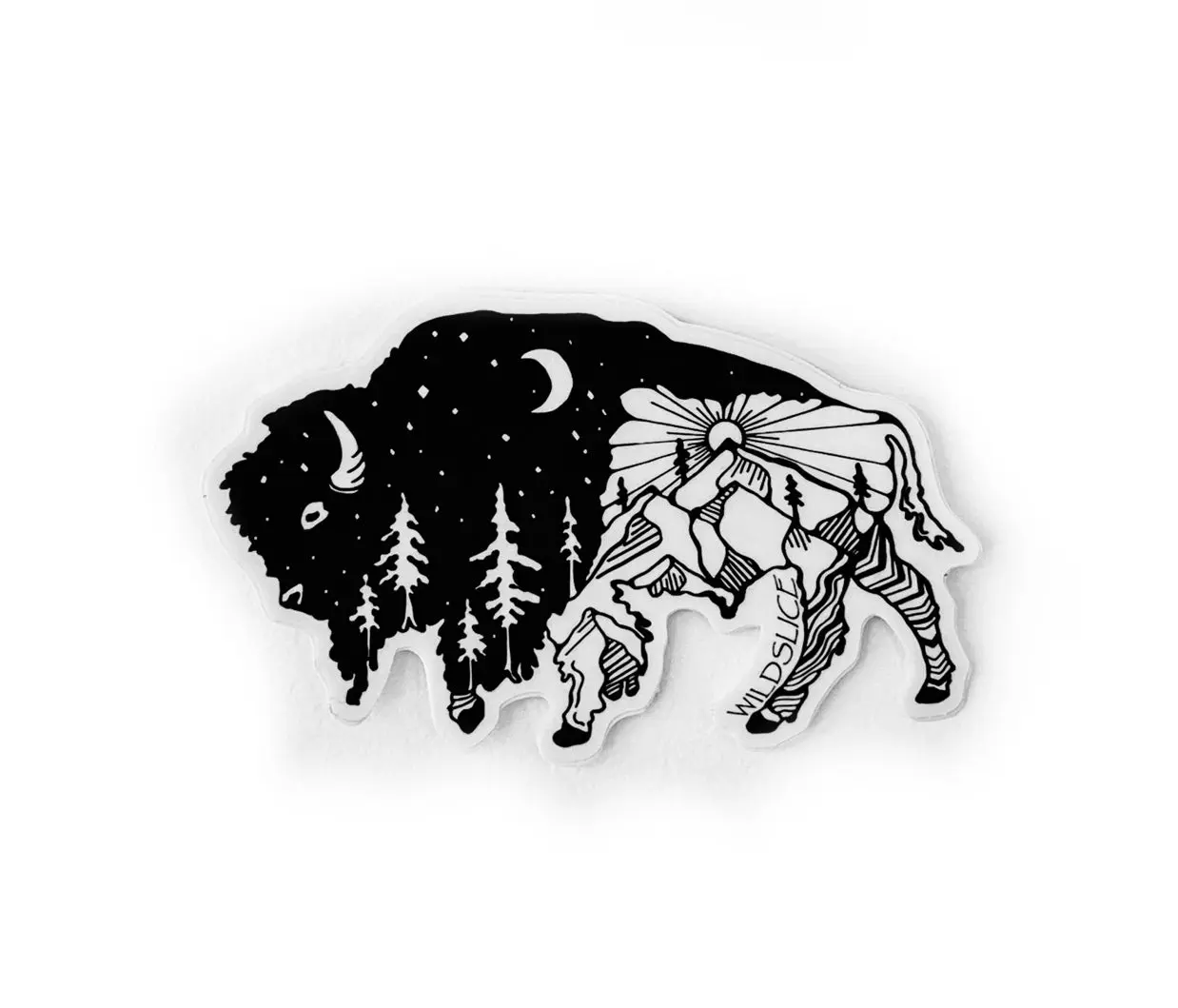 Night and Day Bison Buffalo stickers