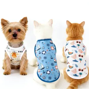 3-Piece Cute Pet Summer Vest Set Outfits, Cat & Dog T-Shirt, Puppy Clothes, Lightweight Breathable Design, Adorable Style for Walking, Photography, Home Use, Clothes