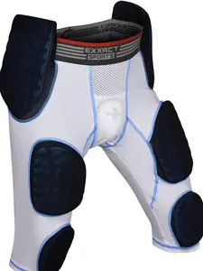 Exxact Sports Combat 7-Pad Adult Football Girdle for Men with Cup Pocket, Padded Compression Shorts with Integrated Pads, Men's Girdle Football