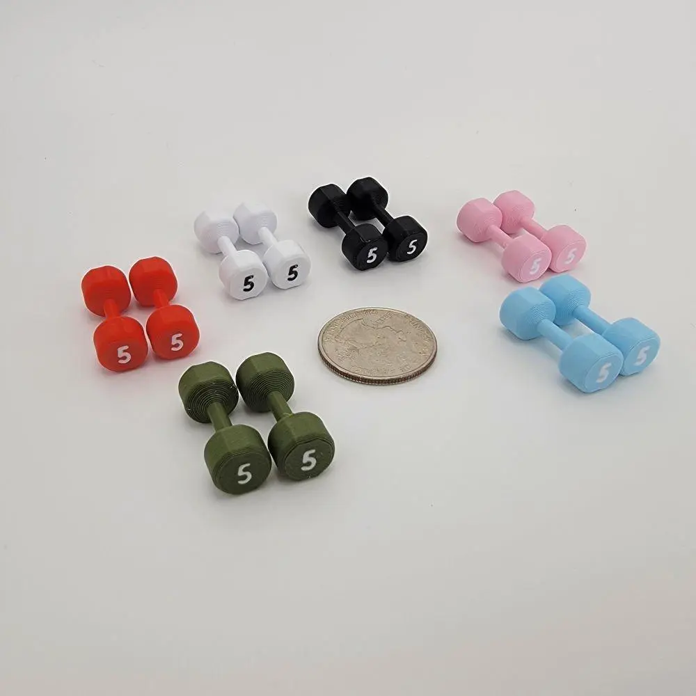 Mini Accessory - Dumbbells in Variety of Colors for Fun Fitness Display with Workouts This Week Counters