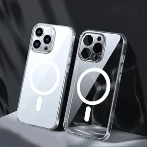 Premium See-Through Magnetic TPU+PC Case for Iphone Models 17, 16, 15, 14, Plus, 13, And 12 Pro Max, Compatible with Magsafe Wireless Charging And Designed to Be Shock-Resistant.
