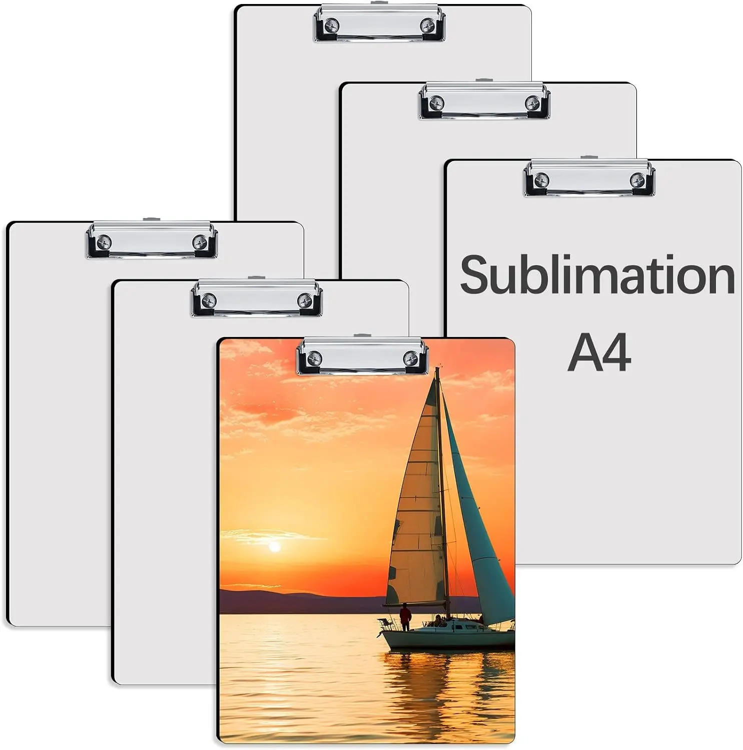 6 Pack Sublimation Clipboard Blanks Bulk MDF Sublimation Clipboard A4 Letter Size 8.8'' x 12.4'' Sublimation Teacher Blanks for Office Products DIY Handmade Craft Sublimation Ornaments Blanks