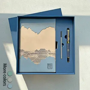 CHINSIKOL Chinese Style Notebook Set, Gift Packaging, Soft Leather Cover, Thick Pages, Smooth Writing, Non-Marking Ink, Ideal for Office and Study, Notebook Journal, Office Stationery Supplies