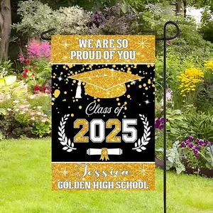 Personalized Graduation Flag 2025, Congrats Class Of 2025 Garden Flag, Graduation Yard Sign, College Decorations 2025 High School, Graduation Party Yard Flag