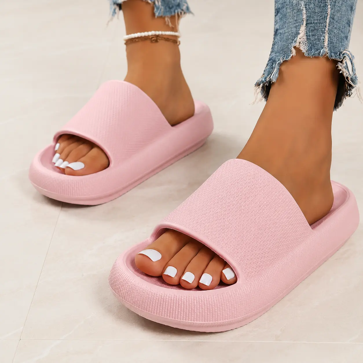 Men's and women's thick-soled home slippers, sandals, indoor and outdoor shoes, bathroom shoes, anti-slip and odor-proof comfortable sandals for women, women's slippers TikTok Shop Back to School