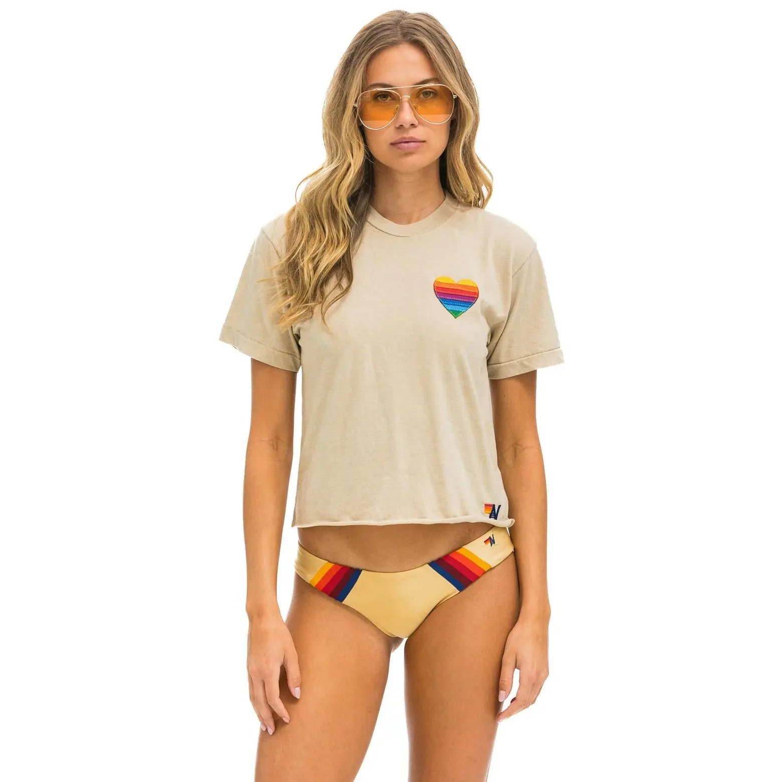 HEART STITCH 5 BOYFRIEND TEE - SAND
