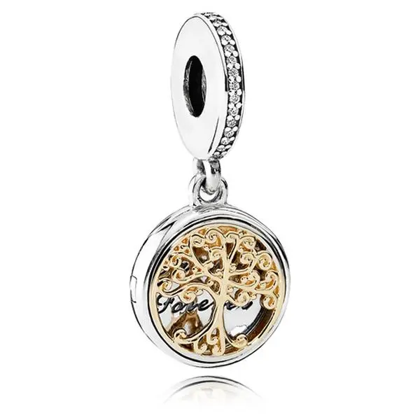 Pandora Retro 2-Tone Locket Family Roots Pendant Charm - Unisex, 791988CZ