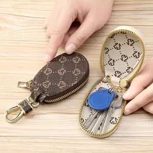 Small Wallet Old Flower Multifunctional Key Holder Bag, Unisex Large Capacity Keychain Storage Pouch, Keychain for Bags, Simple Small Home Use Organizer, Keychain Accessories