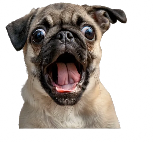 Funny 3D Pug Dog Car Decal Sticker - Hilarious Dog Auto Accessories Peel and Stick - Perfect Warning Decal for Window Bumper Side Mirror