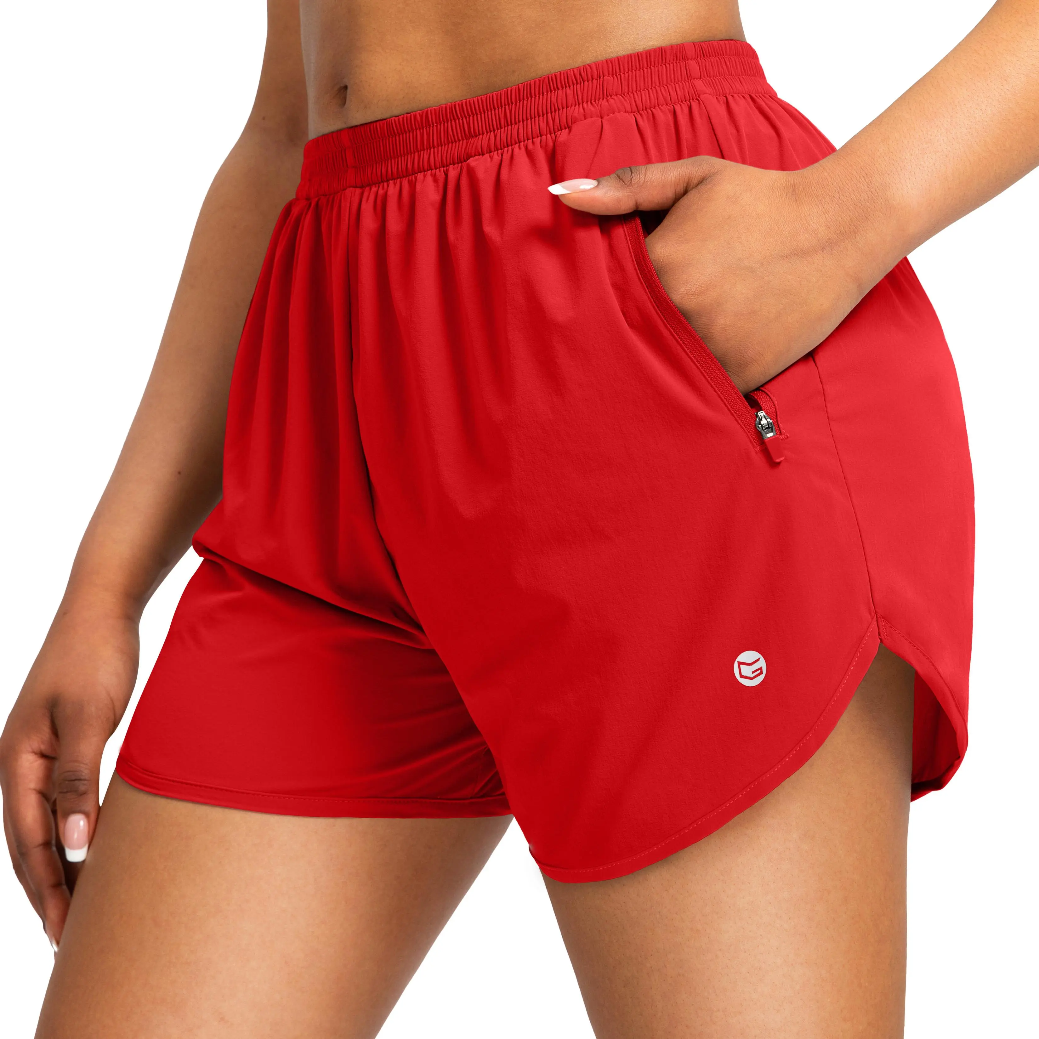 G Gradual Women's 3" Quick Dry Running Shorts - Zipper Pockets, Mesh Liner Coverage, Breathable Lightweight Athleisure Casual Bottoms for Summer Gym Workout, Athleisure Casual Shorts, Lightweight Workout Shorts